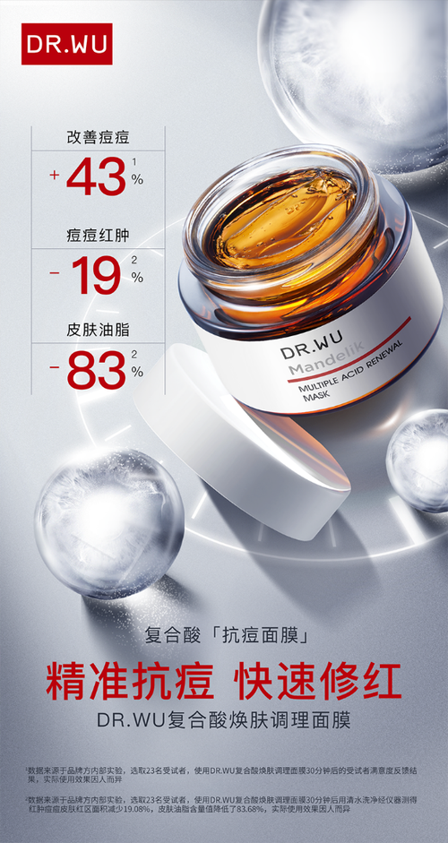 wu达尔肤明星酸类产品——复合酸焕颜调理面膜在此次618期间亦表现不